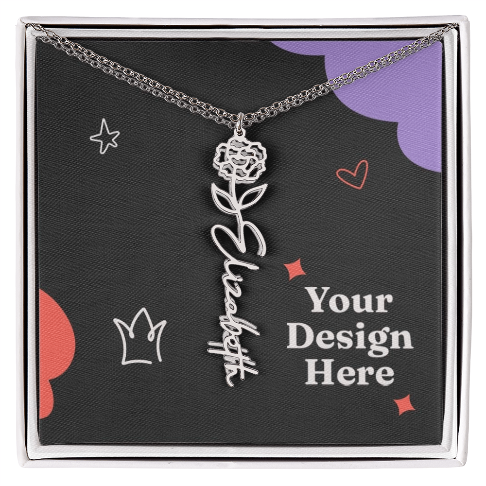 Flower Name Necklace