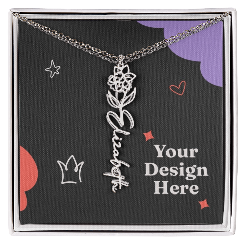 Flower Name Necklace