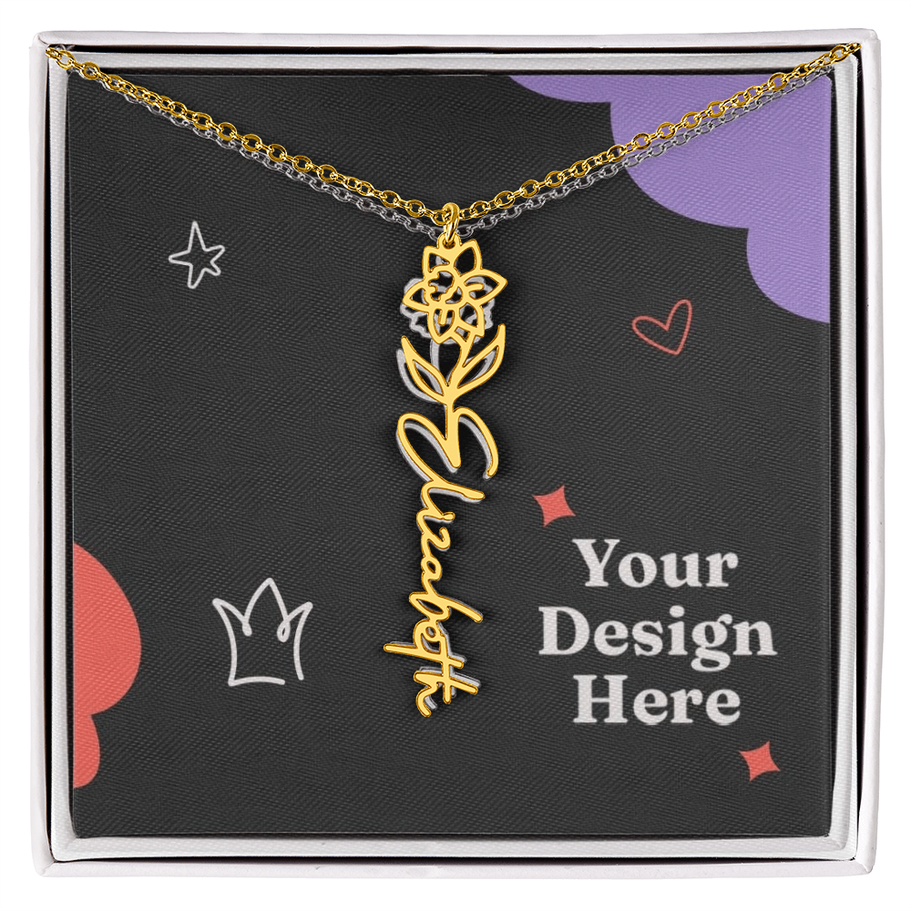 Flower Name Necklace